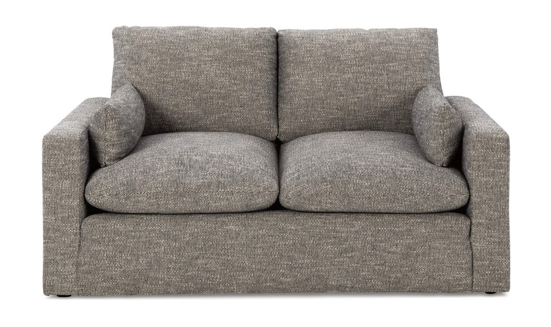 Modern Heritage Dramatic Granite Fabric Loveseat with Cushion Arms