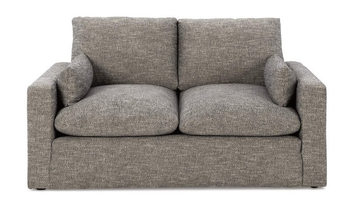 Modern Heritage Dramatic Granite Fabric Loveseat with Cushion Arms
