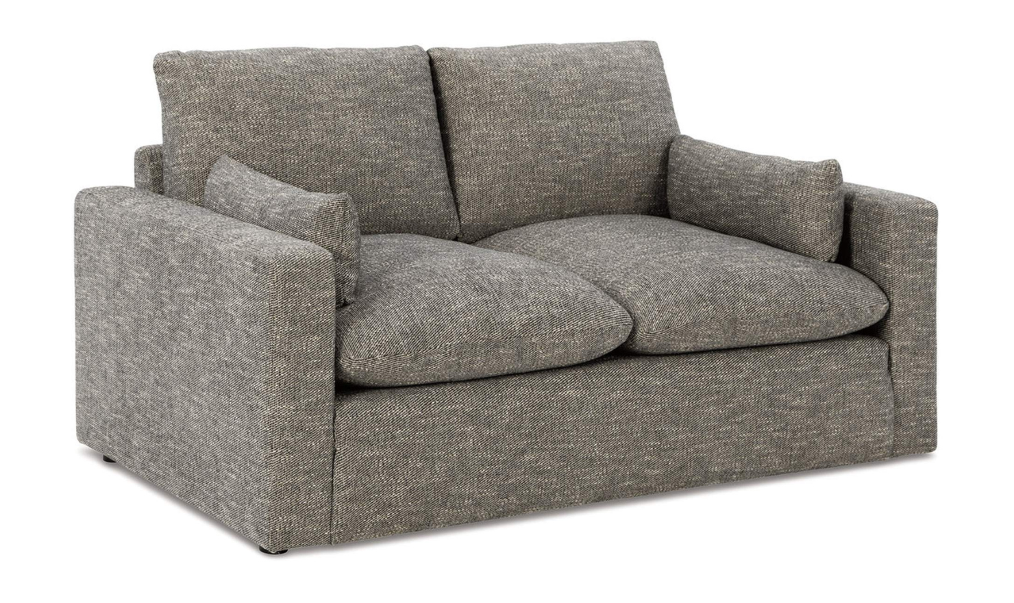 Modern Heritage Dramatic Granite Fabric Loveseat with Cushion Arms