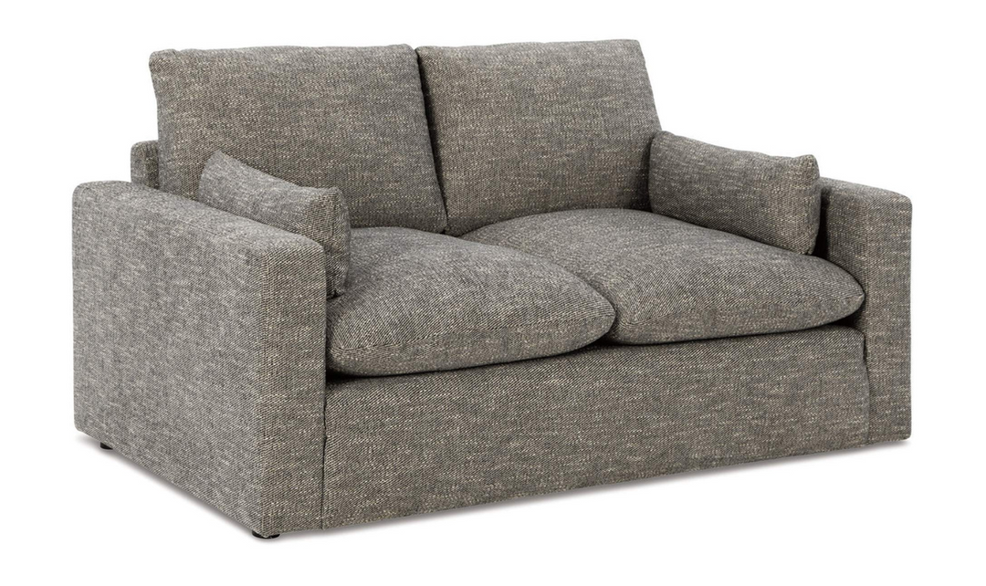 Modern Heritage Dramatic Granite Fabric Loveseat with Cushion Arms
