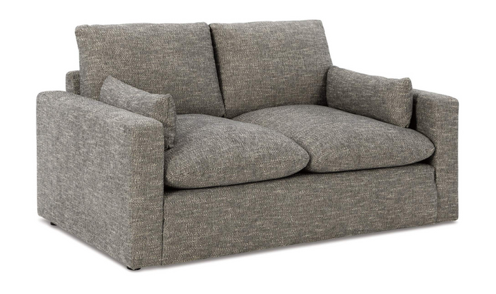 Modern Heritage Dramatic Granite Fabric Loveseat with Cushion Arms