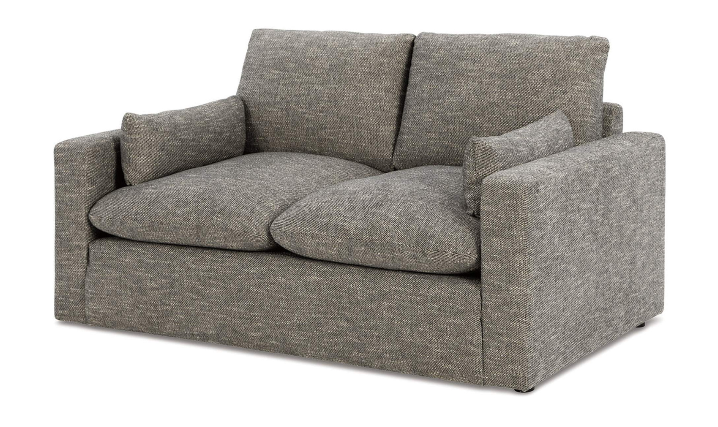 Modern Heritage Dramatic Granite Fabric Loveseat with Cushion Arms