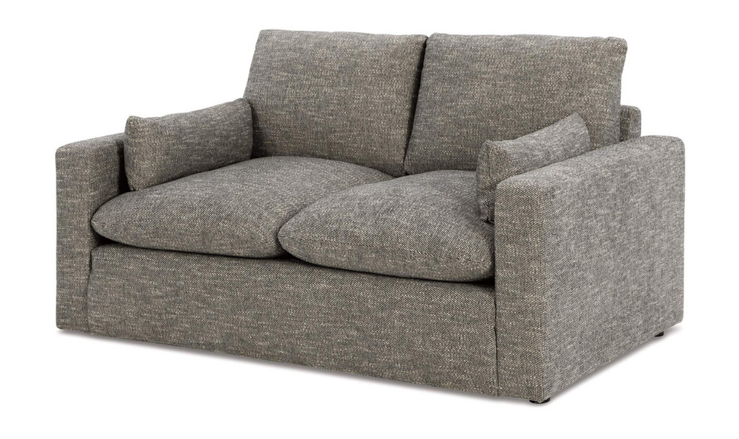 Modern Heritage Dramatic Granite Fabric Loveseat with Cushion Arms