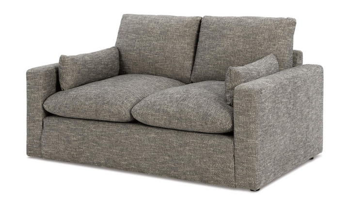 Modern Heritage Dramatic Granite Fabric Loveseat with Cushion Arms