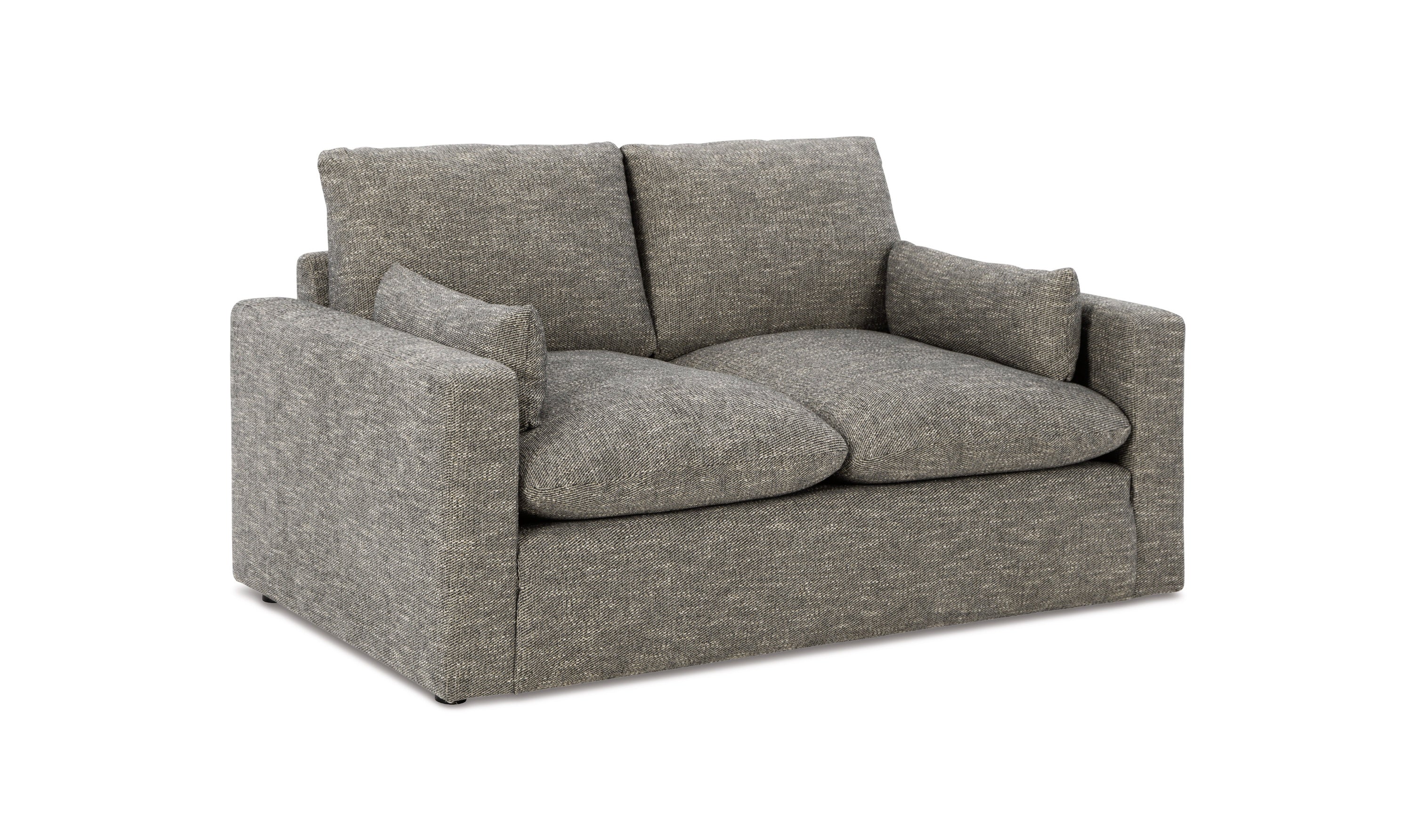 Modern Heritage Dramatic Granite Fabric Loveseat with Cushion Arms-Jennifer Furniture