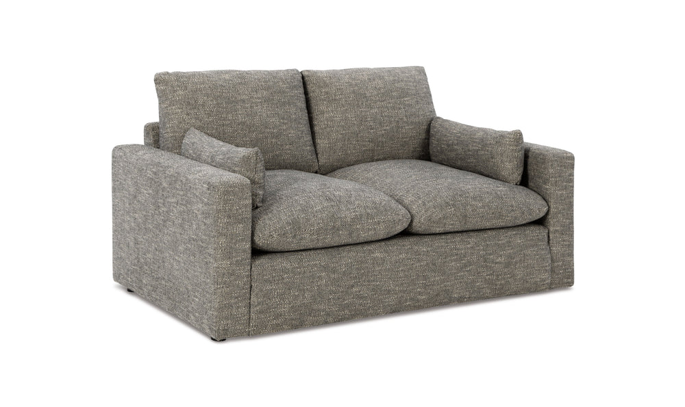 Modern Heritage Dramatic Granite Fabric Loveseat with Cushion Arms-Jennifer Furniture