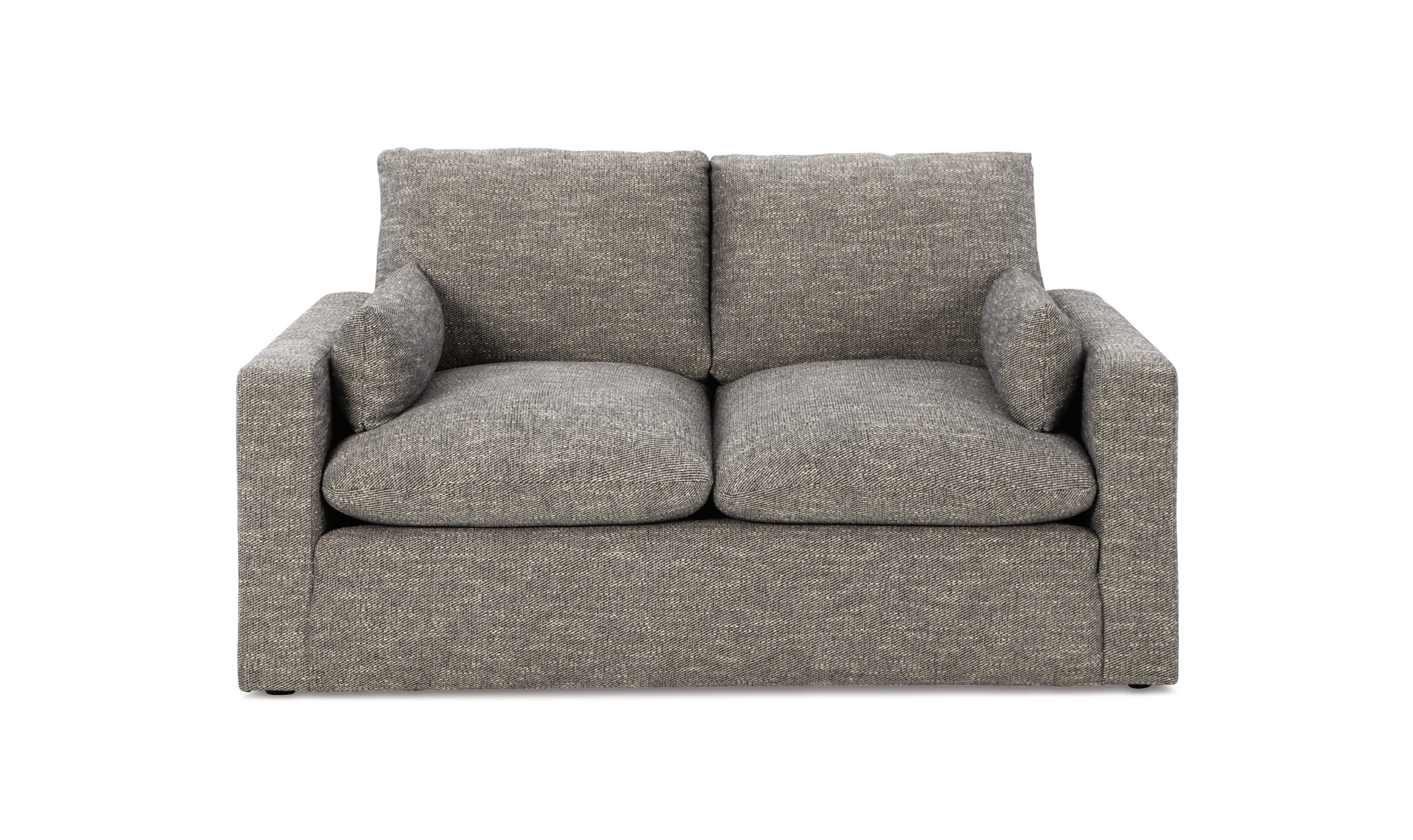 Modern Heritage Dramatic Granite Fabric Loveseat with Cushion Arms-Jennifer Furniture
