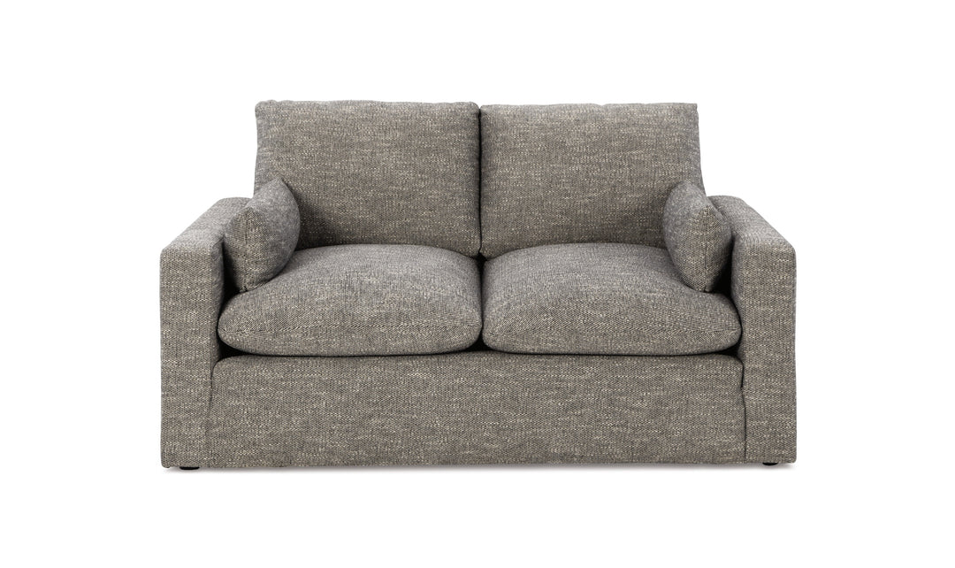 Modern Heritage Dramatic Granite Fabric Loveseat with Cushion Arms-Jennifer Furniture