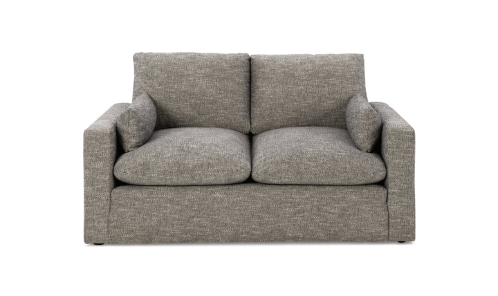Modern Heritage Dramatic Granite Fabric Loveseat with Cushion Arms-Jennifer Furniture