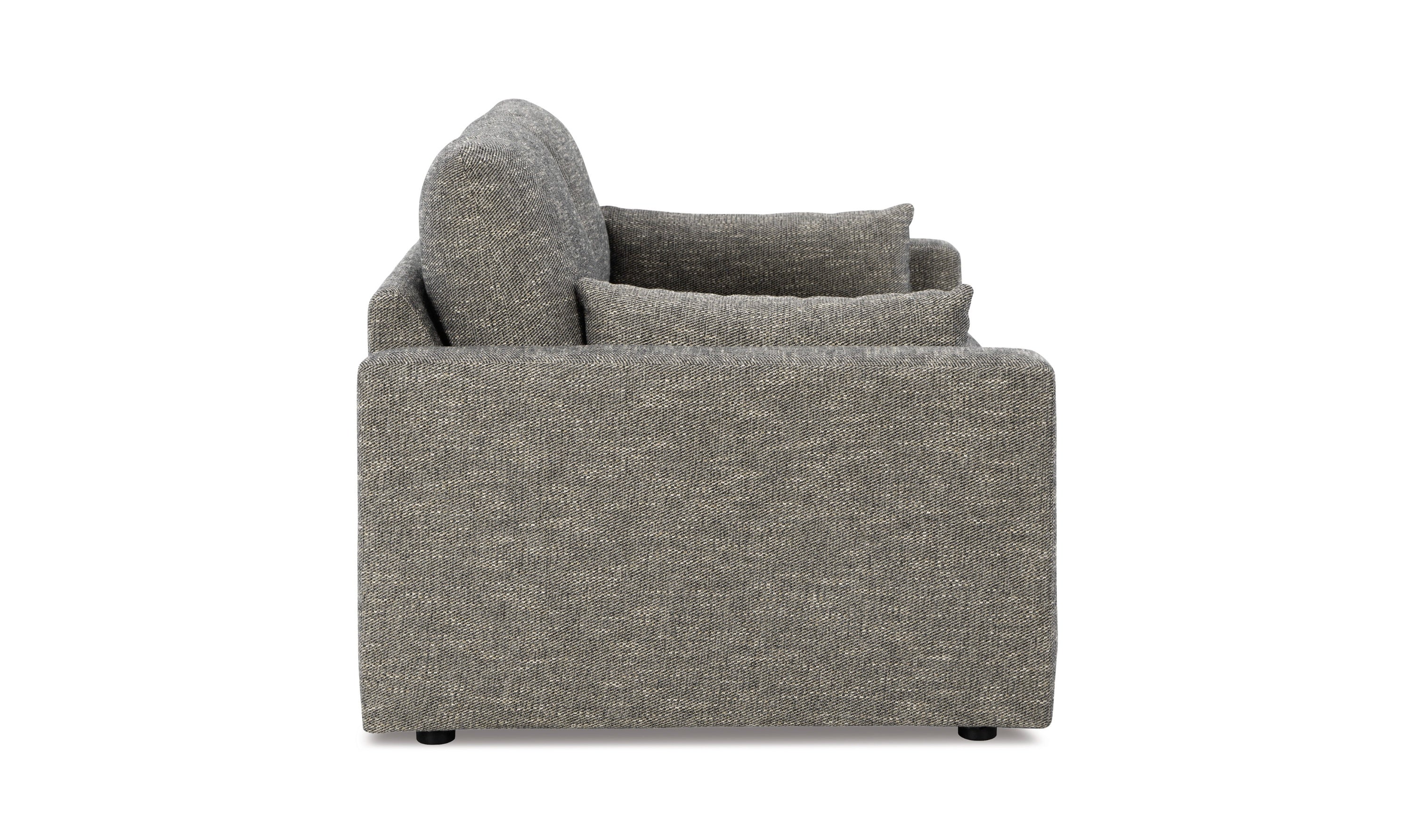Modern Heritage Dramatic Granite Fabric Loveseat with Cushion Arms-Jennifer Furniture