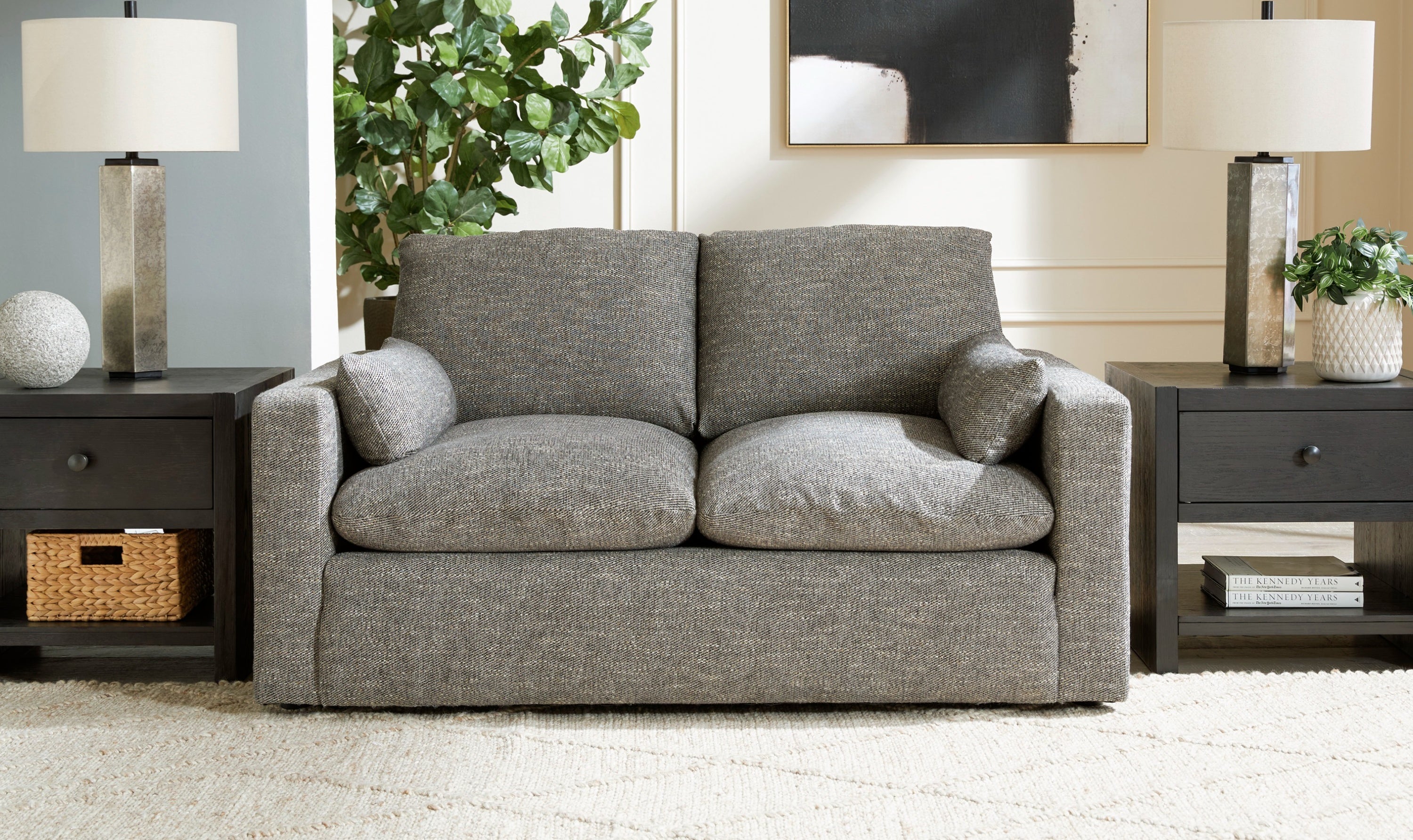 Modern Heritage Dramatic Granite Fabric Living Room set-Jennifer furniture