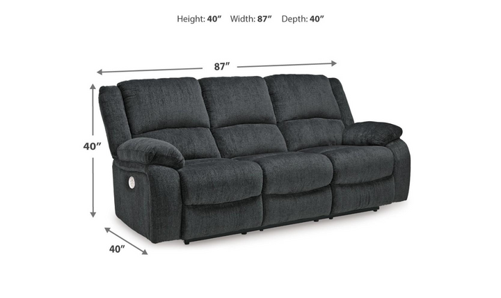 Modern Heritage Draycoll Fabric Power Reclining Set in Slate Gray