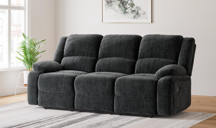 Modern Heritage Draycoll Fabric Power Reclining Set in Slate Gray