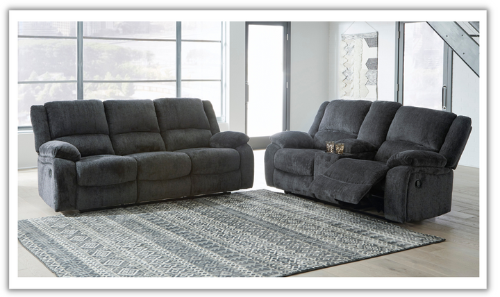 Modern Heritage Draycoll Fabric Power Reclining Set in Slate Gray