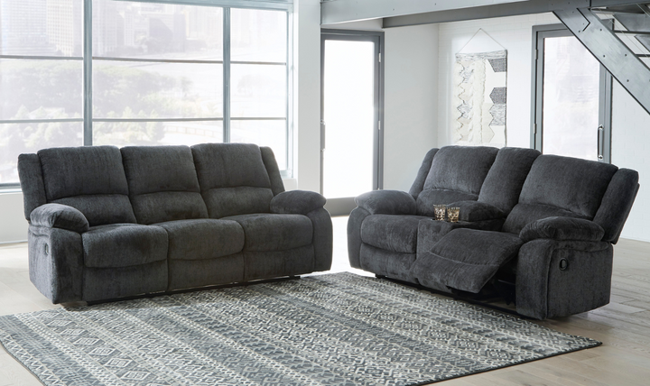 Modern Heritage Draycoll Fabric Power Reclining Set in Slate Gray