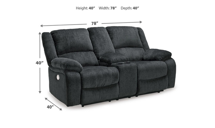 Modern Heritage Draycoll Fabric Power Reclining Set in Slate Gray