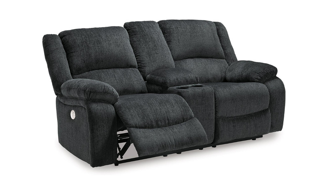 Modern Heritage Draycoll Fabric Power Reclining Set in Slate Gray