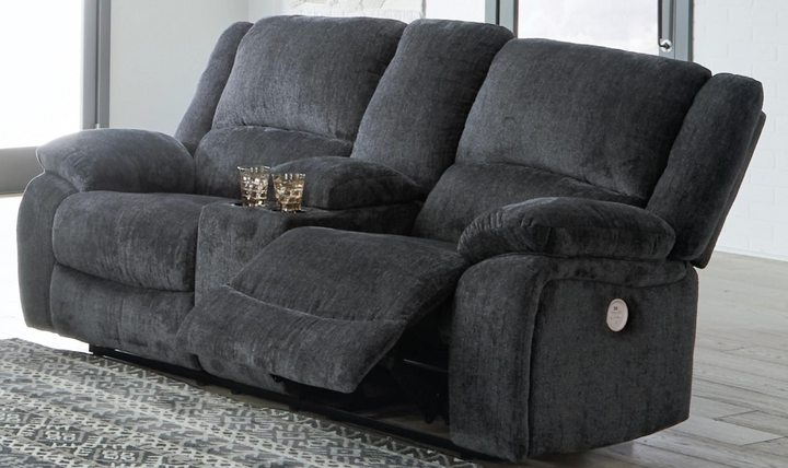 Modern Heritage Draycoll Fabric Power Reclining Set in Slate Gray