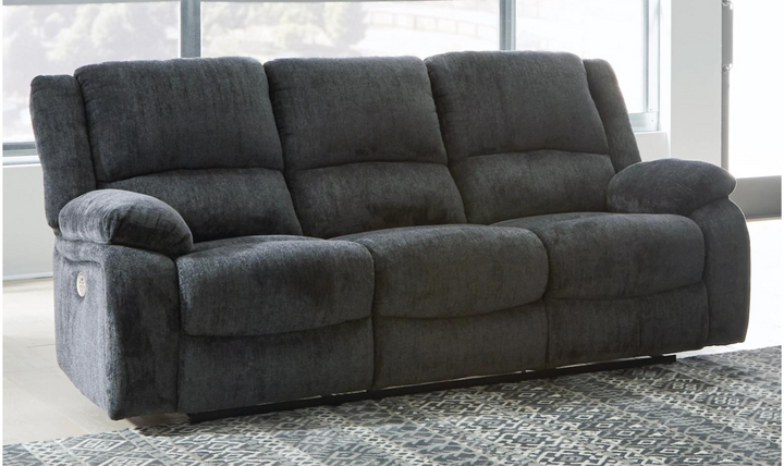 Modern Heritage Draycoll Fabric Power Reclining Set in Slate Gray