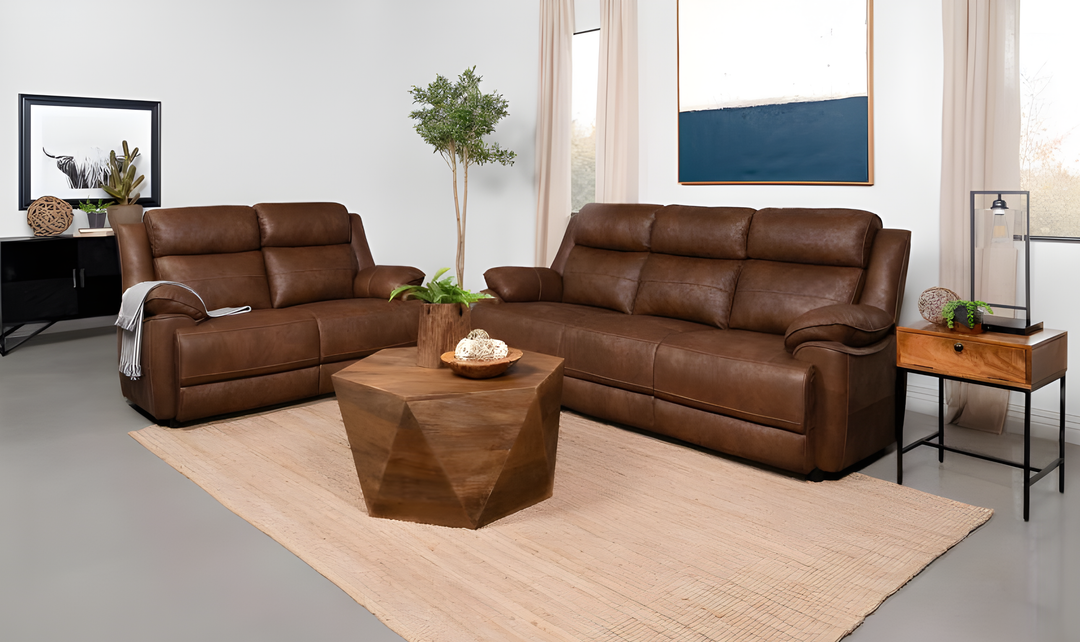 Modern Heritage Ellington Fabric 2-piece Sofa Set with Padded Arms-Jennifer Furniture