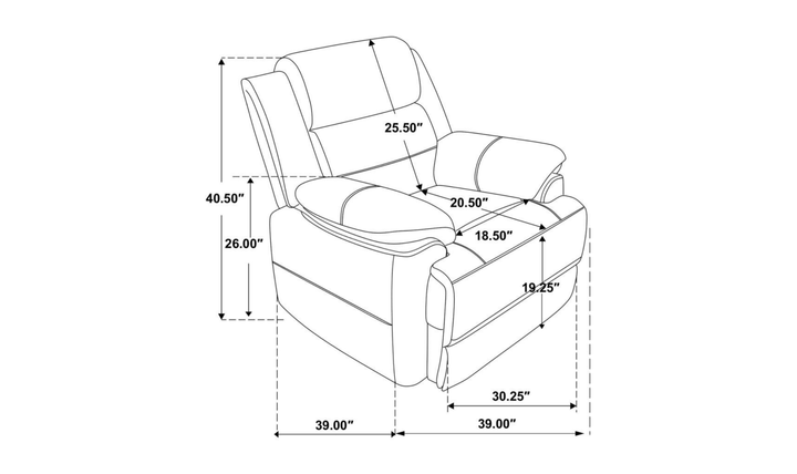 Modern Heritage Ellington Leather Chair with Padded Arms-Jennifer Furniture