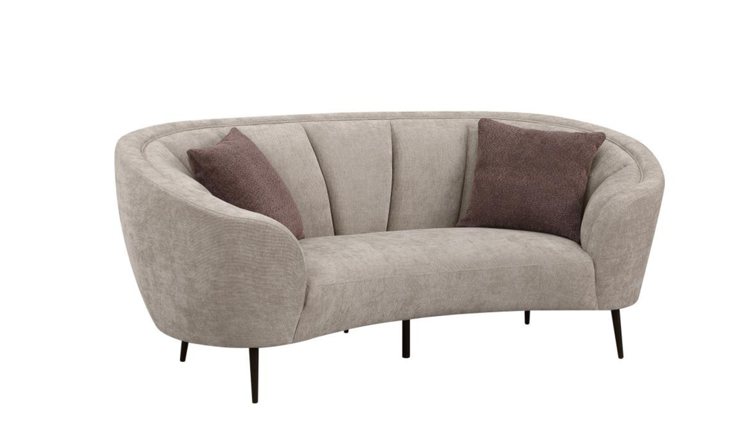 Modern Heritage Ellorie Curved Loveseat With Channel Back