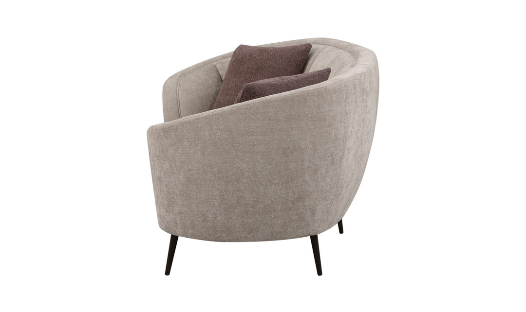 Modern Heritage Ellorie Curved Loveseat With Channel Back