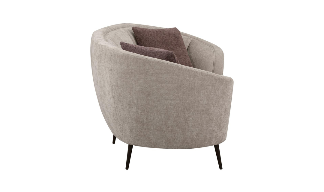 Ellorie Curved Beige Loveseat with Channel Back | Jennifer Furniture