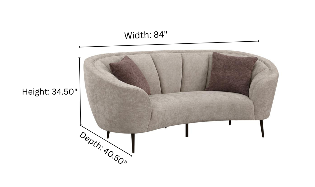 Modern Heritage Ellorie Curved Loveseat With Channel Back