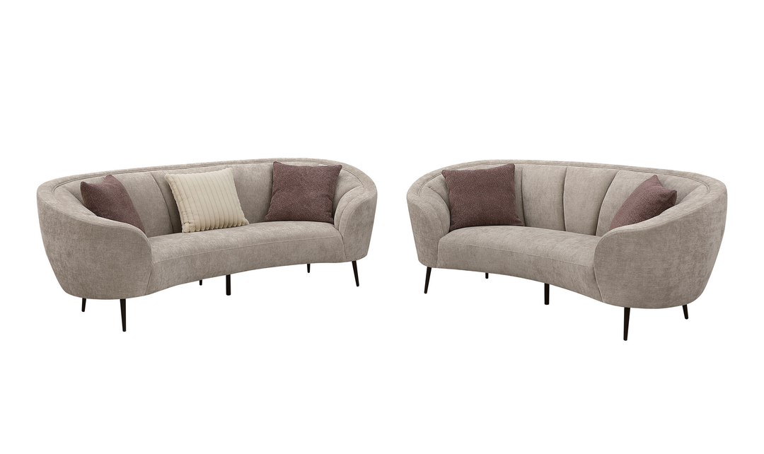 Modern Heritage Ellorie Fabric Curved Living Room Set