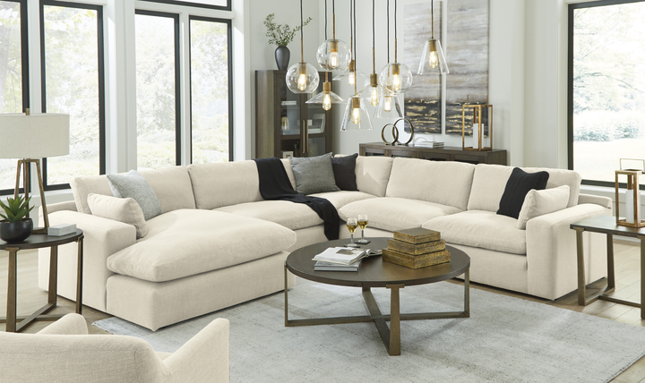 Modern Heritage Elyza 5-Piece Sectional Sofa With Left/Right Arm Facing Chaise-Jennifer Furniture