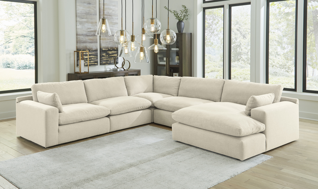 Modern Heritage Elyza 5-Piece Sectional Sofa With Left/Right Arm Facing Chaise-Jennifer Furniture