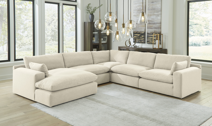 Modern Heritage Elyza 5-Piece Sectional Sofa With Left/Right Arm Facing Chaise-Jennifer Furniture