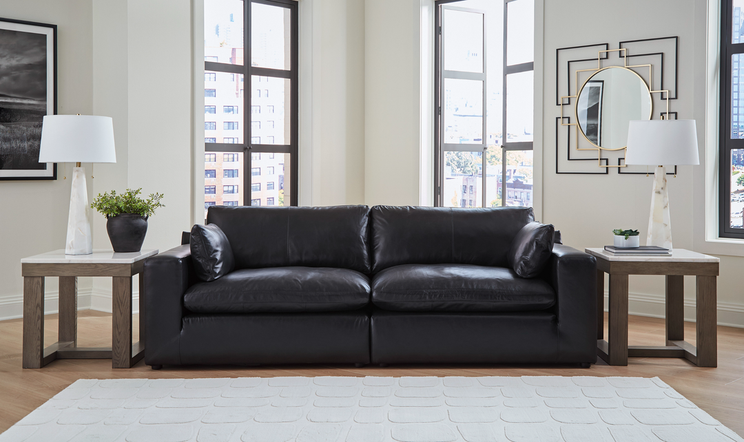 Modern Heritage Emilia 2-Piece Leather Sectional Loveseat - Jennifer Furniture