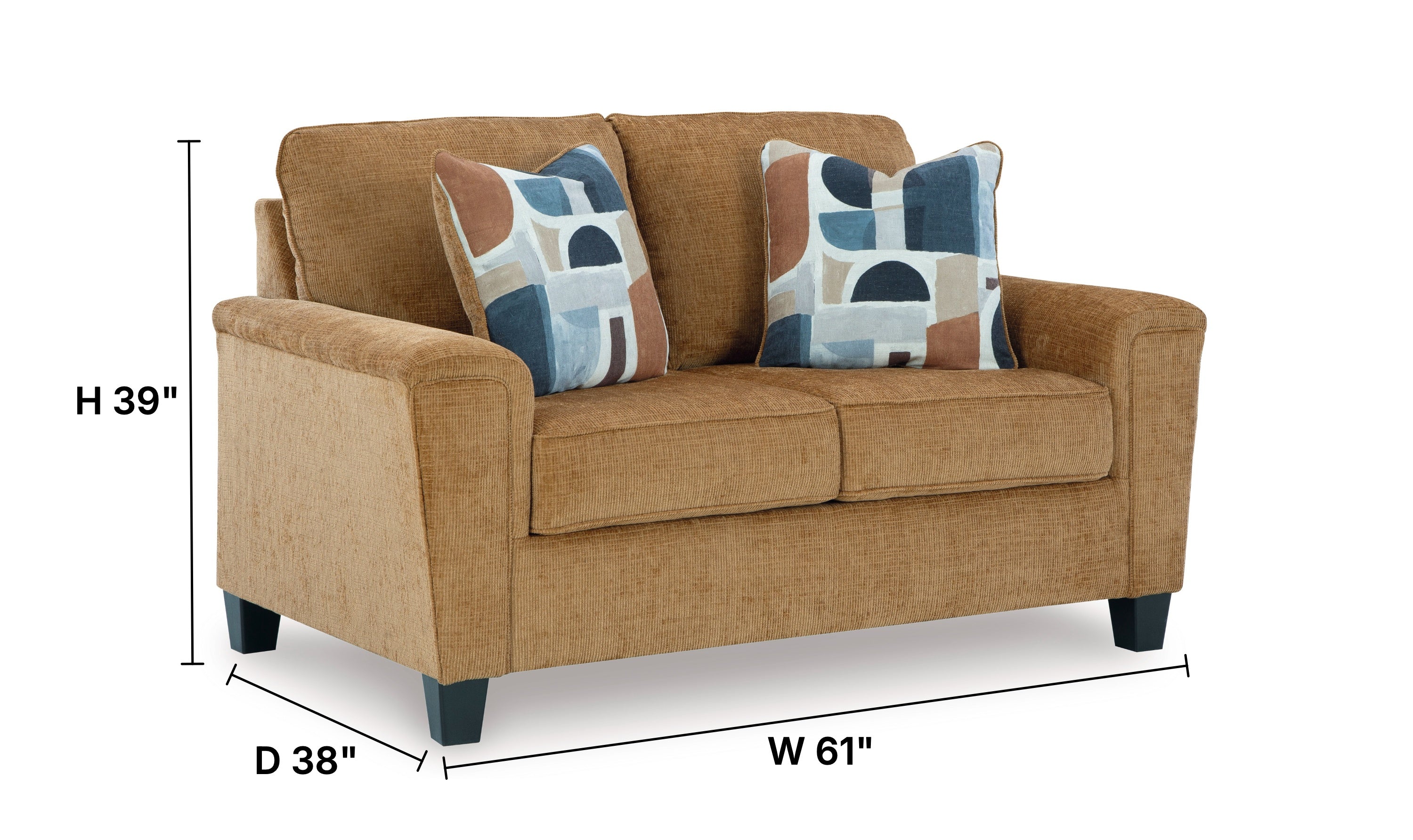 Modern Heritage Erinslane Fabric Loveseat With Tapered Legs-Jennifer Furniture