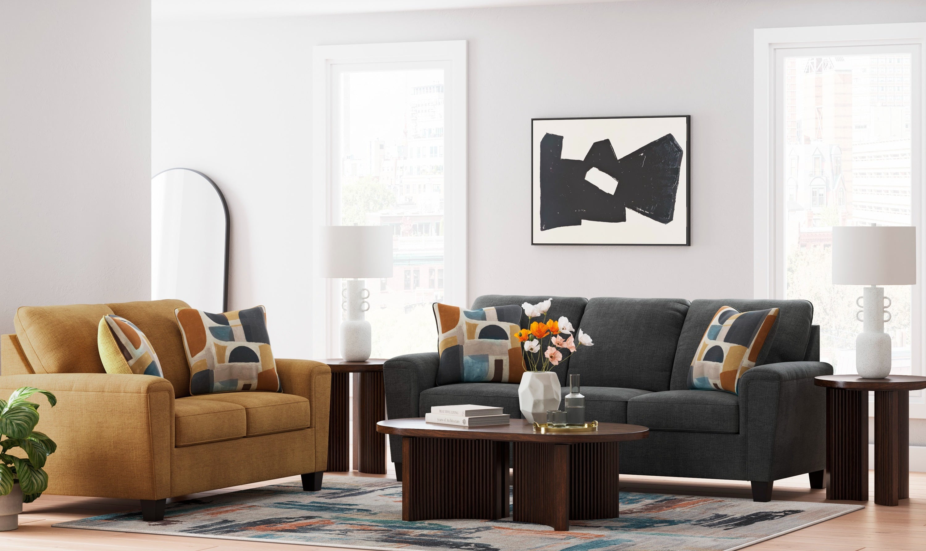 Modern Heritage Erinslane Living Room Set (Sofa + Loveseat + Chair)-Jennifer Furniture