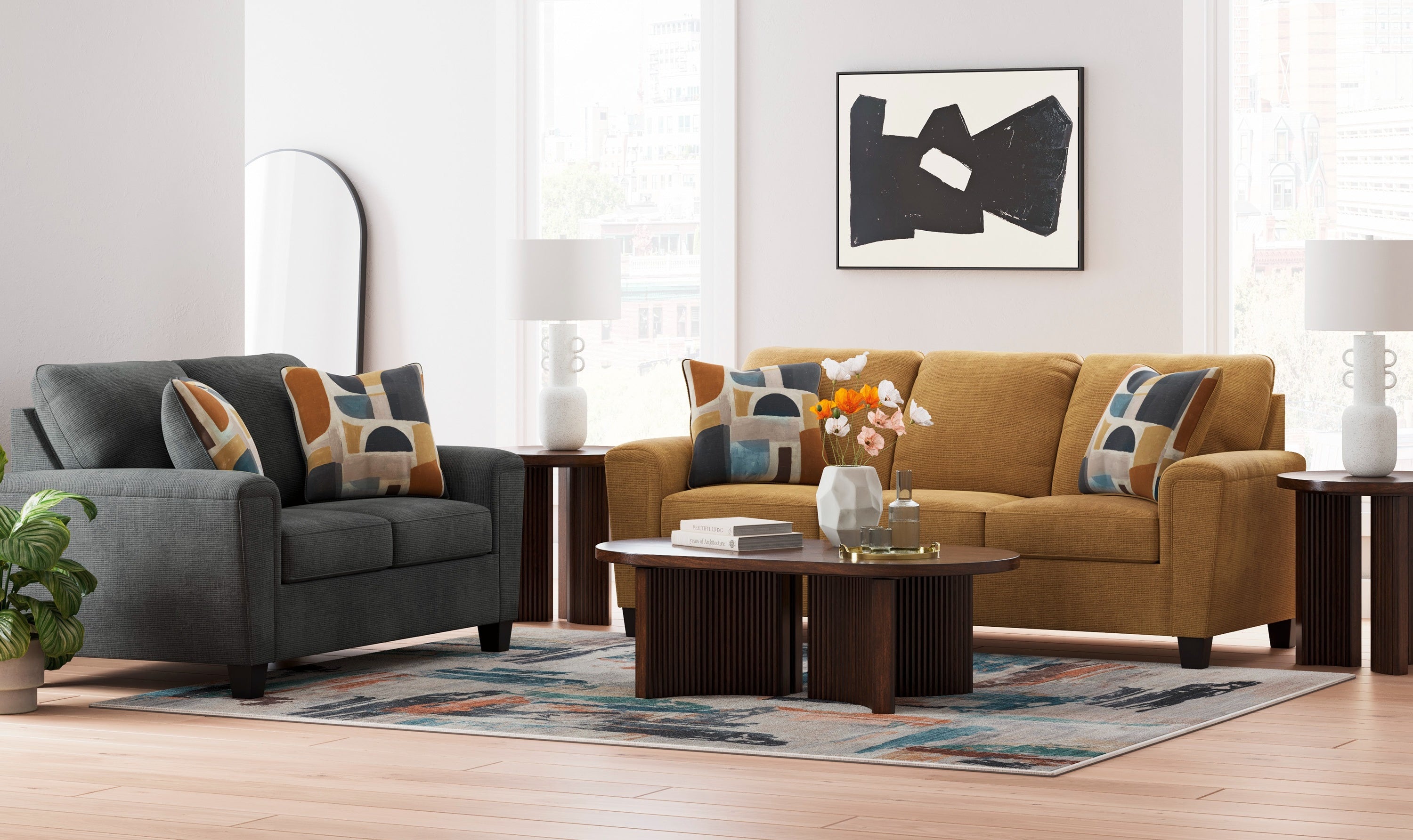 Modern Heritage Erinslane Living Room Set (Sofa + Loveseat + Chair)-Jennifer Furniture