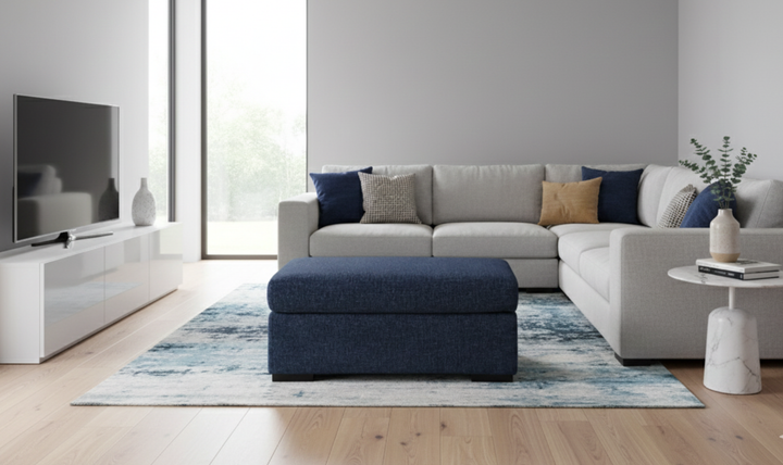 Modern Heritage Evansley Fabric Rectangular Accent Ottoman