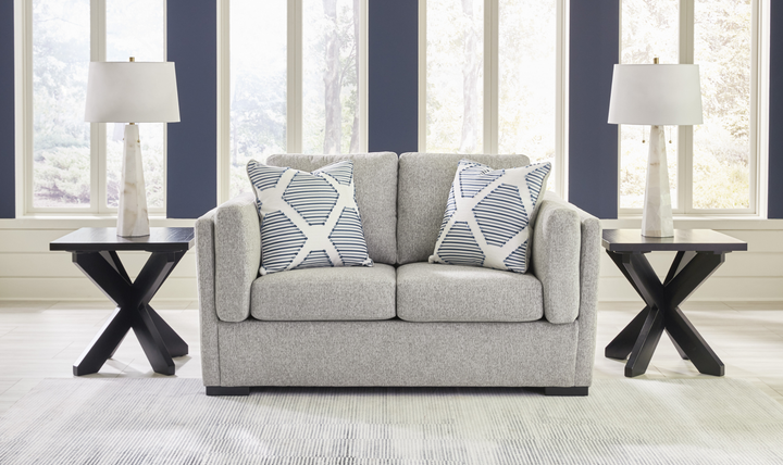Modern Heritage Evansley Fabric Loveseat With Reversible Cushions