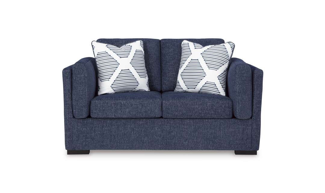 Modern Heritage Evansley Fabric Loveseat With Reversible Cushions