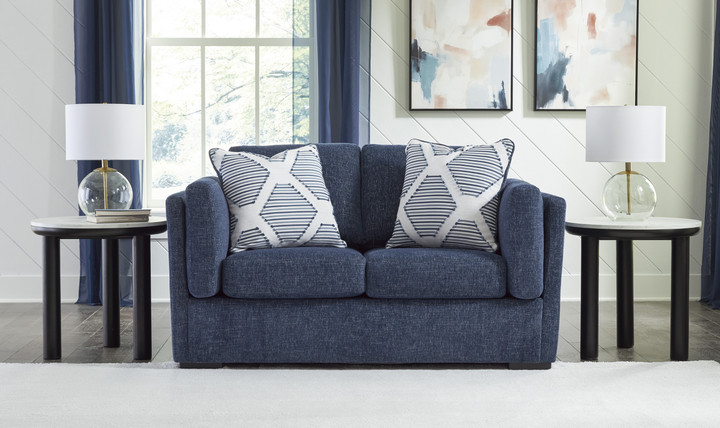 Modern Heritage Evansley Fabric Loveseat With Reversible Cushions