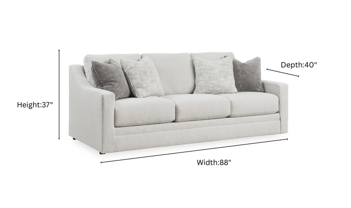 Modern Heritage Fabric Maitelynn Sofa In Chalk-Jennifer Furniture