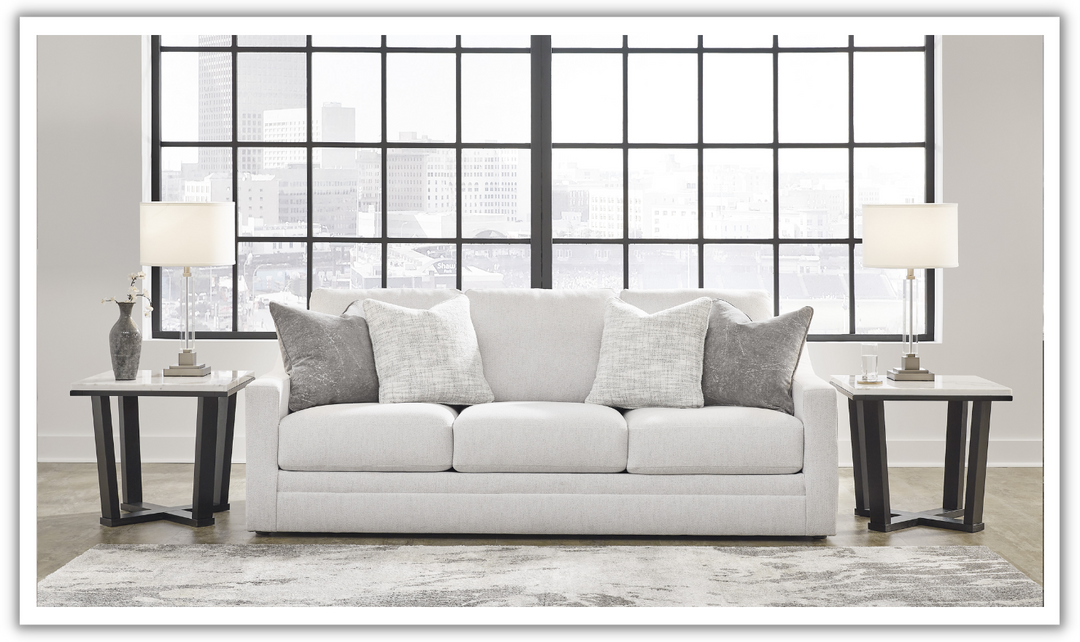 Modern Heritage Fabric Maitelynn Sofa In Chalk-Jennifer Furniture