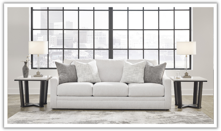 Modern Heritage Fabric Maitelynn Sofa In Chalk-Jennifer Furniture