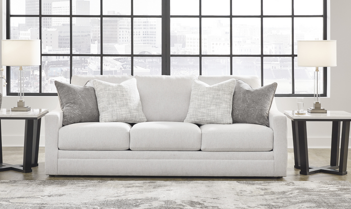 Modern Heritage Fabric Maitelynn Sofa In Chalk-Jennifer Furniture