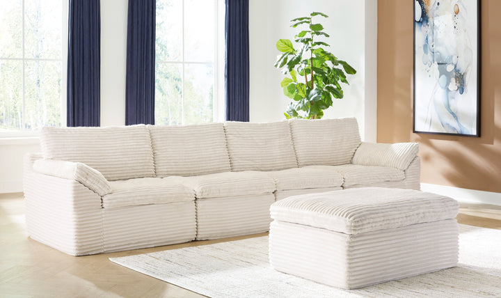 Modern Heritage Fannin 4-Piece Sectional with Ottoman-Jennifer Furniture