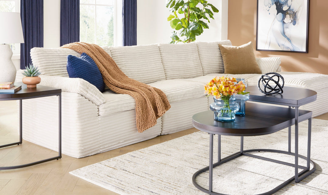 Modern Heritage Fannin 4-Piece Sectional with Ottoman-Jennifer Furniture