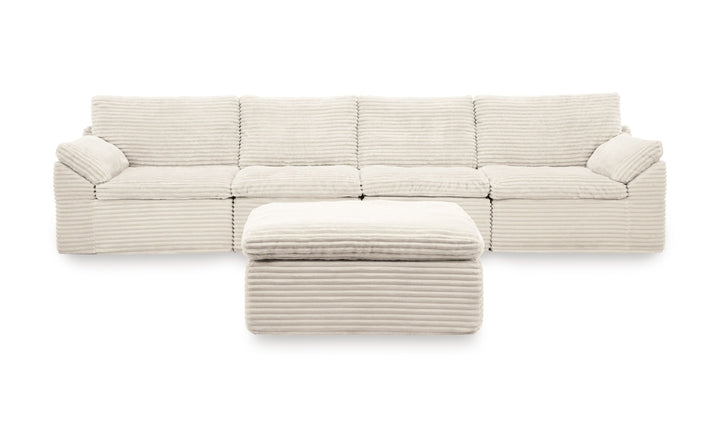 Modern Heritage Fannin 4-Piece Sectional with Ottoman-Jennifer Furniture