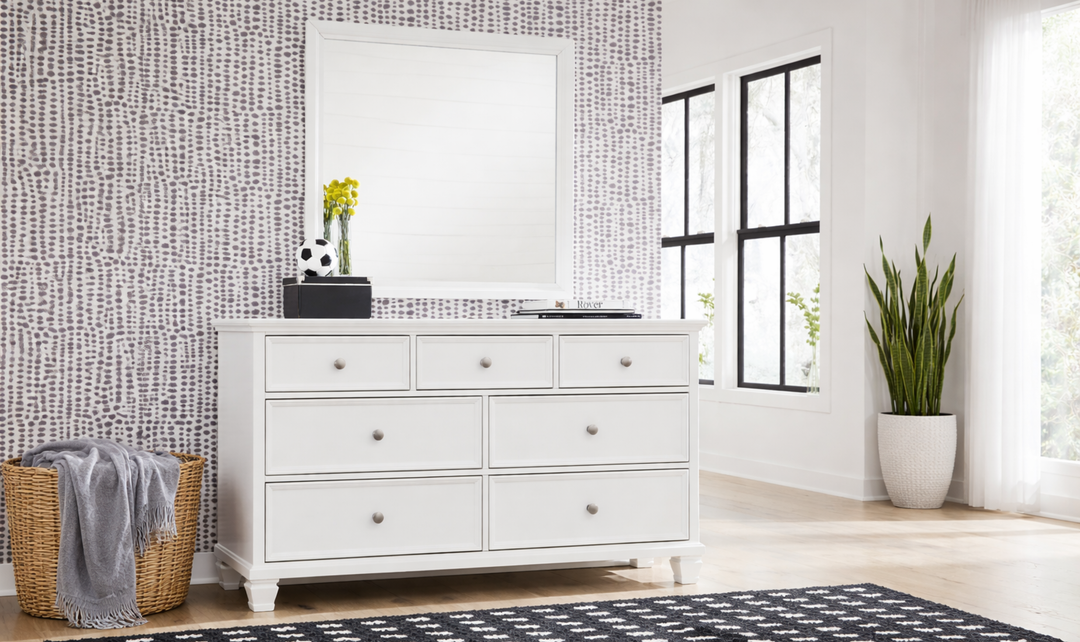 Modern Heritage Fortman Dresser and Mirror With Storage Drawers-Jennifer Furniture