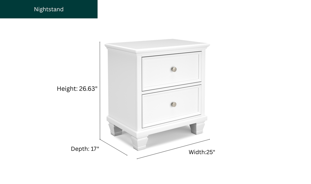 Modern Heritage Fortman Two Drawer Night Stand-Jennifer Furniture
